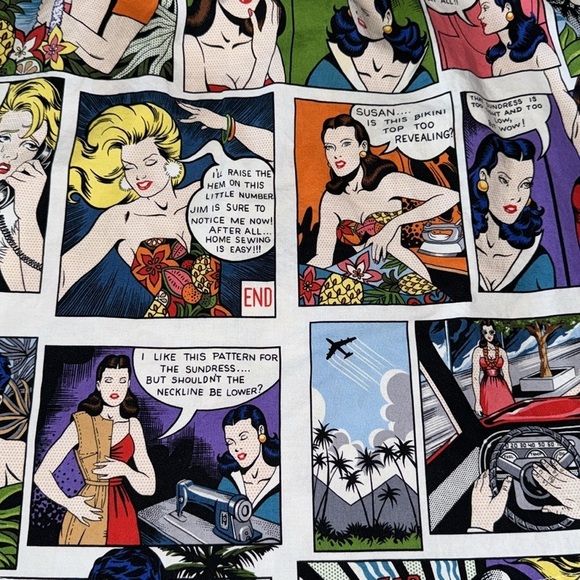 Retrolicious Sweetheart Neckline Dramatic Romantic Vintage Comic Sundress - Picture 6 of 8